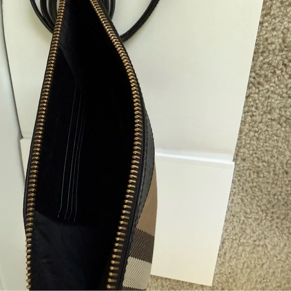 Burberry Checkered Crossbody Bag in Tan and Black - Picture 4 of 5
